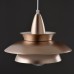 Style Φωτιστικό οροφής κρεμαστό μονόφωτο διπλό μεταλλικό καπέλο Ø33 σε χρυσό μπρονζέ και εσωτερικά λευκό ACA | KS07881PCG
